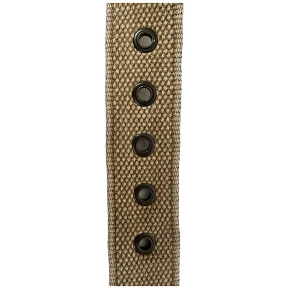 J.CREW Womens Size M Belt 100% Cotton Grommets 1-3/8" Width Adjustable - Picture 6 of 9